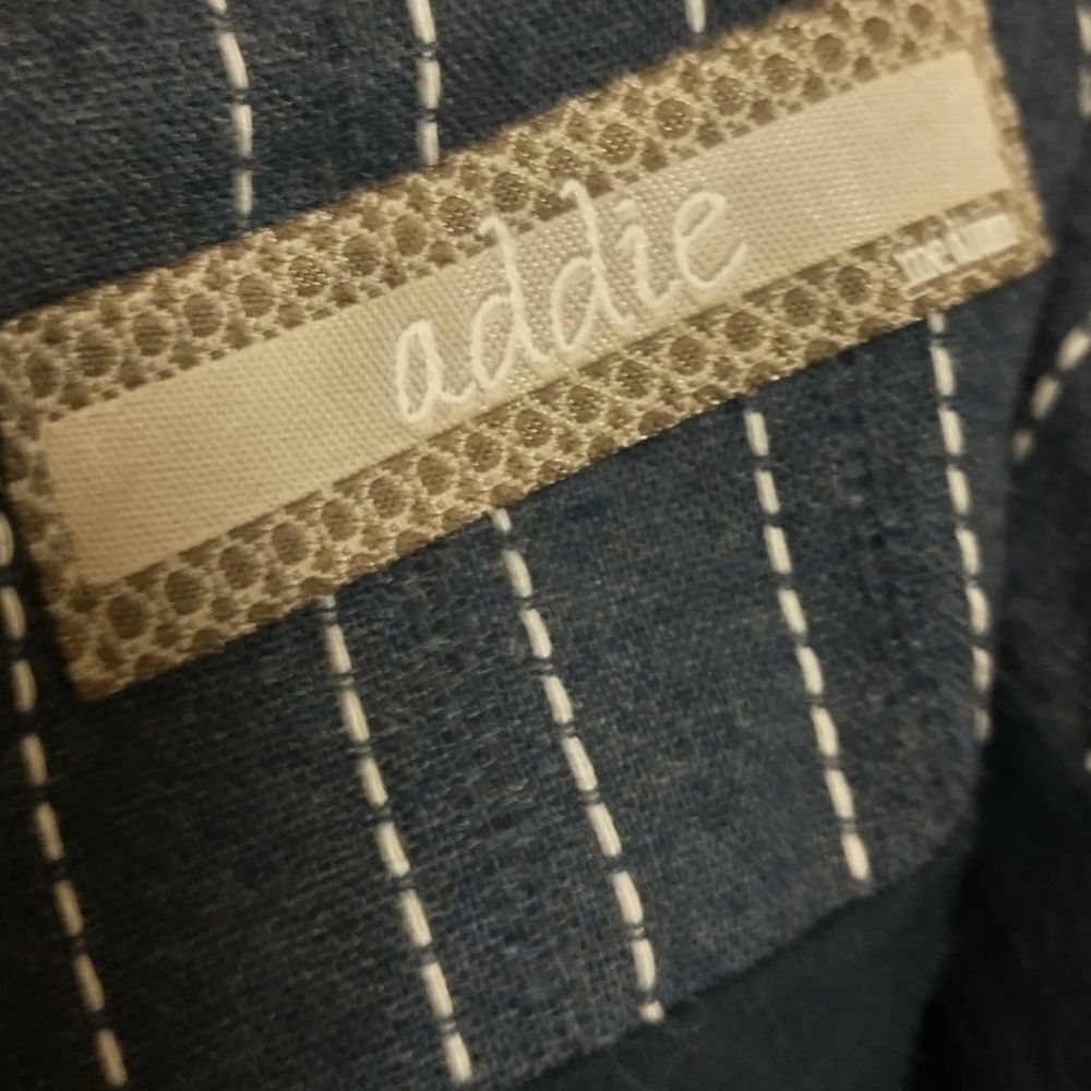 Addie Blue Striped Ruffle High Rise Shorts - Picture 3 of 4